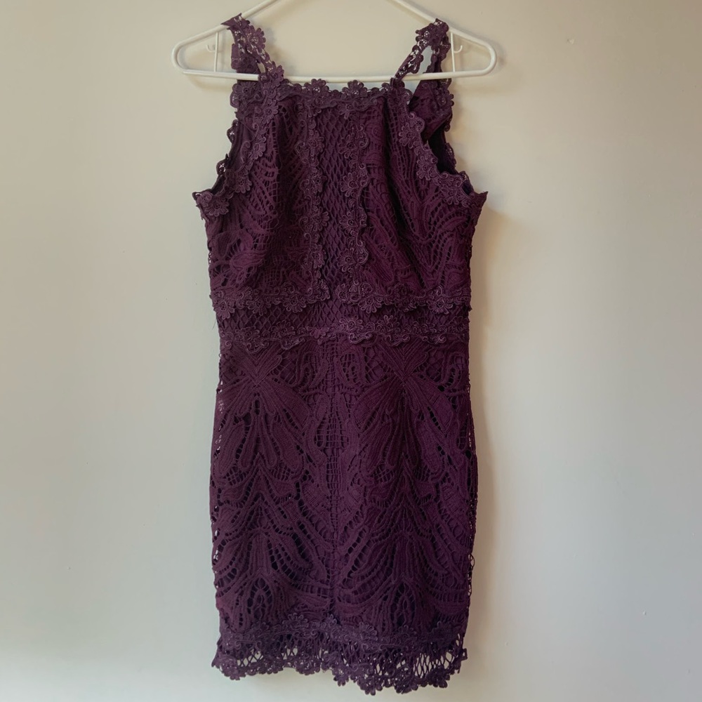 B-Sharp Purple Lace Mini Dress